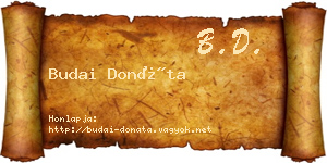 Budai Donáta névjegykártya